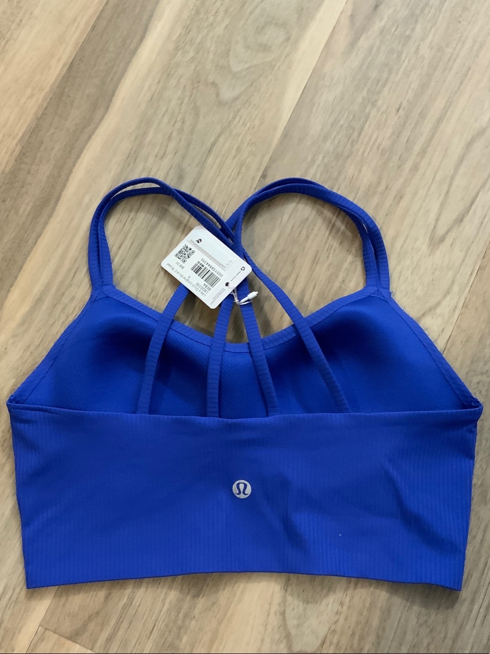 lululemon athletica Beachball Blue Like A Cloud Longline Bra Ribbed - Picture 2 of 4